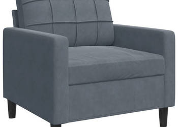 Fotel ciemnoszary 60 cm obity aksamitem WM-4007605