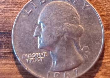 Moneta Ćwierćdolarówka Quarter Dollar 1967 Washington