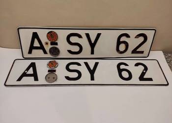 Tablica rejestracyjna Niemcy 2 sztuki bez euro bandu A-SY62