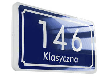PODŚWIETLANY numer na dom czujnik zmierzchu tabliczka LED J+