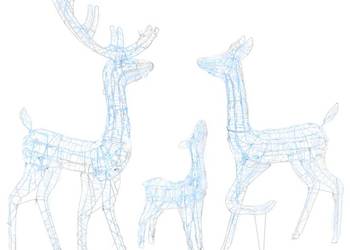 Świąteczne renifery, akrylowe, 300 zimnych białych diod LED（329794）