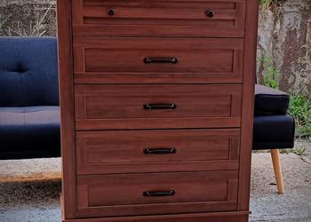 Komoda ciemny brąz 5 szuflad 80x40x105cm