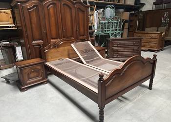 Dębowa sypialnia łóżko 140cm szafa 210cm szafki komoda stelaż