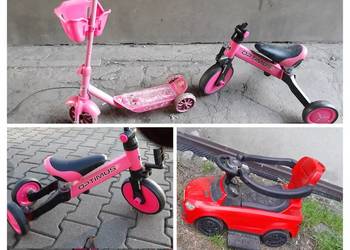 samochod,hulajnoga, rowerek