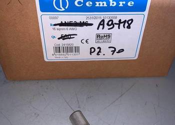 Końcówka oczkowa miedziana nieizolowana Cembre 16mm2 M8 x70