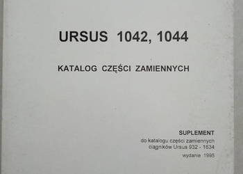Katalog Ursus 1042,1044 suplement Katalog Ursus 1042,1044 suplement