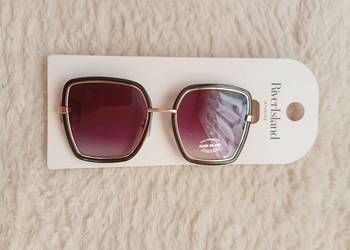 RIVER ISLAND/ Ekskluzywne okulary przeciwsłoneczne w etui z Londynu/Nowe