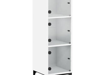 Szafka ze szklanymi drzwiami biała 35x37x120 cm WM-836560