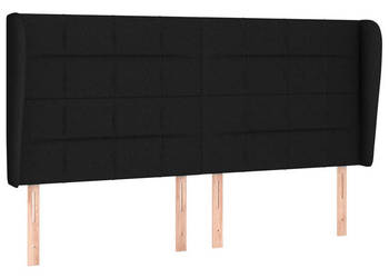 Zagłówek uszak czarny 203x23x118/128 cm tkanina WM-3117980