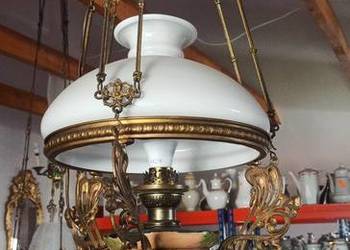 Lampa. Majolika. Orginalna.. Poziomki Z naftowej przerobiona