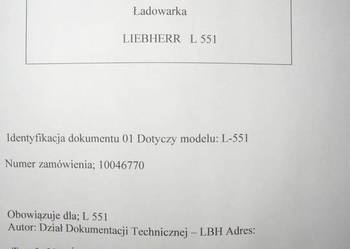 dtr instrukcja obsługi ładowarka liebherr L551 i iNNE-
