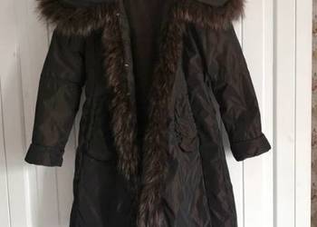 Czekoladowa lekko ocieplana kurtka z obszyciem vintage VINTED/OLX