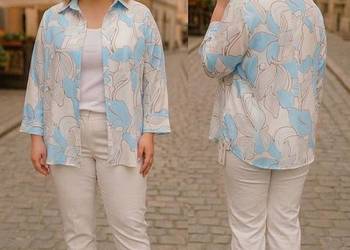 Koszula damska pastelowa w kwiaty 38 40 akryl biust 100 cm