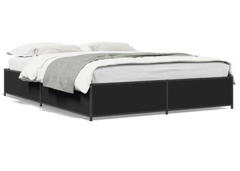 Łóżko Metalowe Czarne Rama Łóżka Ze Stelażem 120x200 cm WM-3279847