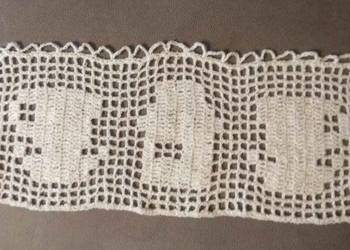 Firanka szydełkowa ok.47 x 20 cm/dżem dwie filiżanki