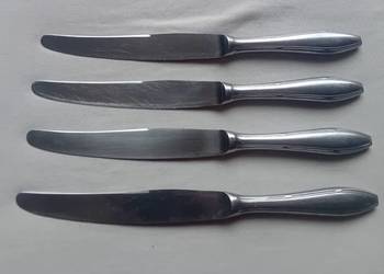 Zestaw 4 noży stołowych Hefra. Stal nierdzewna, lata 60-e/70-e.