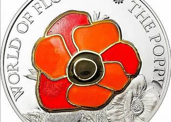 Cook Islands 5 dolarów 2009 - mak polny Ag999