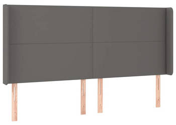 Zagłówek uszak szary 203x16x118/128 cm sztuczna skóra WM-3119412