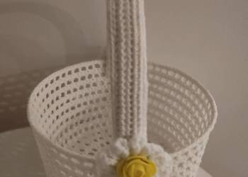 Koszyk szydelkowy bialy Koszyk szydelkowy bialy