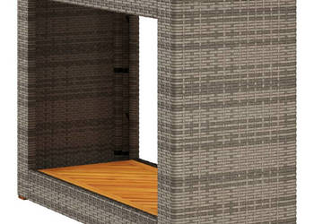 Stolik ogrodowy z drewnianym blatem szary 100x40x75 cm WM-366307