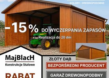 Drewnopodobny Garaż Blaszany | Szybka Realizacja | PRODUCENT Maj-Blach