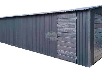 Garaż blaszany 4x9m 2x Brama uchylna drzwi dach GP521