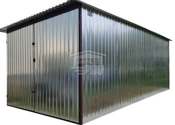 Garaż blaszany 3x4m Brama - ocynk - Dach  spad w tył GP578