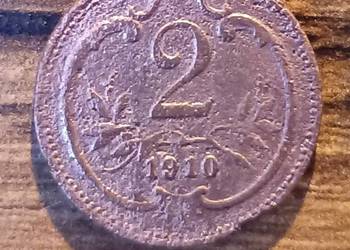 Moneta 2 Halerze Austrowęgierska 1910 Heller