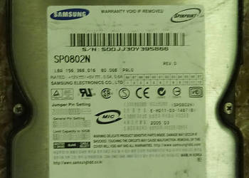 Dysk twardy Samsung SP0802N 80GB PATA (IDE/ATA) 3,5" - RETRO