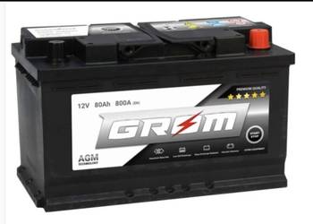 Akumulator AGM START&STOP 80Ah 800A P+ GROM