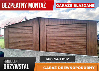Garaż Blaszany 8x6  Złoty Dąb / ORZECH / Garaże Blaszane - GRZYWSTAL