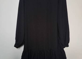 Sinsay czarna sukienka z falbanką trapezowa xs