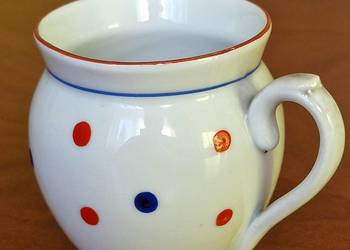 Uroczy Mlecznik / Dzbanuszek Porcelanowy w Kolorowe Kropki Vintage / Retro