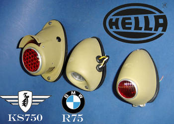 BMW R 75 Zundapp KS 750 Sahara lampa tył motor wózek HELLA komplet