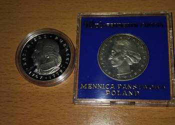 Dwie srebrne monety PRL