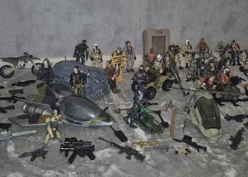 Figurki wojskowe pojazdy broń duży zestaw