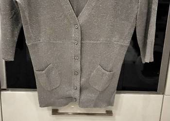 Sweter Sweterek Damski Atmosphere rozm XS/S Srebrna Metaliczna Nitka
