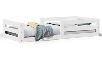 Łóżko bez materaca białe lite drewno sosnowe 70x140 cm WM-855688