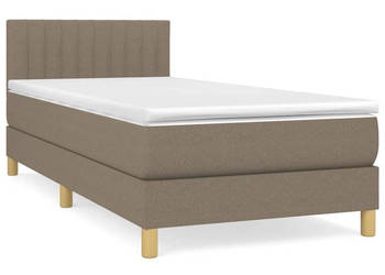 Łóżko kontynentalne z materacem taupe tkanina 90x190 cm WM-3140741