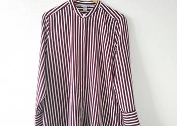 Koszula w paski H&M Biało bordowa 42