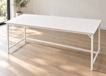 Białe biurko BASIC 160 × 60 cm – regulowane nóżki + podstawka pod monitor