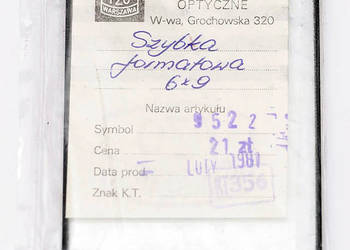Szybka formatowa 6X9 PZO Warszawa