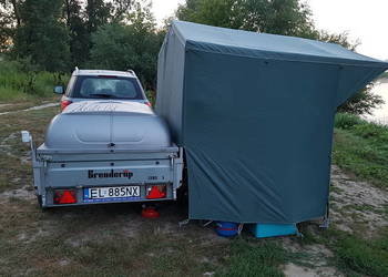 Komplet na wyjazdy wędkarskie - przyczepa z namiotem
