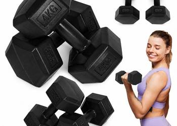 Hantle sześciokątne zestaw 2x4 kg ciężarki do ćwiczeń obciążniki fitness