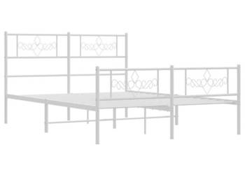 Łóżko Metalowe Białe Rama Łóżka Ze Stelażem Biała 140x200 cm WM-355335