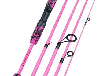 Wędka spinningowa 170 cm, 7-17g wyrzut, różowa