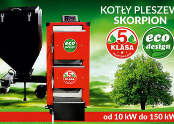 Piec Kocioł KG 10 kW do 100 m2 z podajnikiem na eko-groszek KLASA 5
