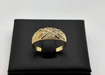 Złoty pierścionek pr 585 2,86g (Rozmiar 14) Cyrkonie