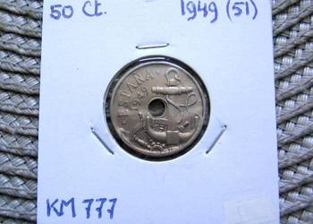 Hiszpania 50 Centimos 1949r - ( w gwiazdce 51 ) - Ładna