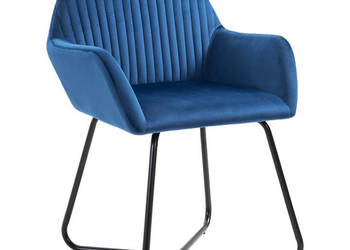 Krzesła stołowe 4 szt. niebieskie obite aksamitem WM-277005